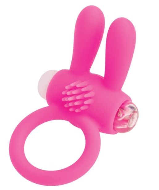 Розовое эрекционное виброкольцо A-toys с ушками - A-toys - в Петропавловске-Камчатском купить с доставкой