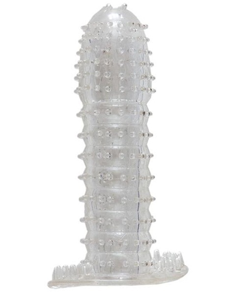 Гелевая прозрачная насадка c шипами - 12 см. - Toyfa Basic - в Петропавловске-Камчатском купить с доставкой