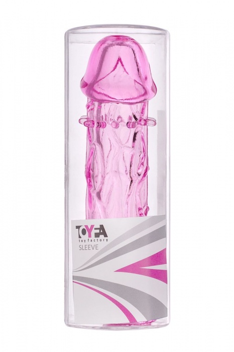 Гладкая розовая насадка с усиками под головкой - 12,5 см. - Toyfa Basic - в Петропавловске-Камчатском купить с доставкой