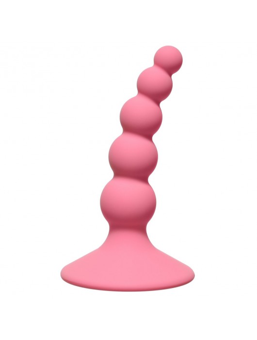 Розовая анальная пробка Ribbed Plug Pink - 10,5 см. - Lola Games