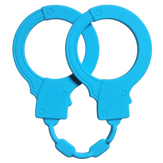 Голубые силиконовые наручники Stretchy Cuffs Turquoise - Lola Games - купить с доставкой в Петропавловске-Камчатском