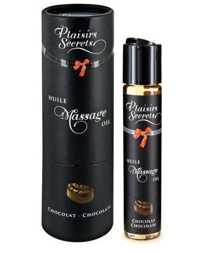 Массажное масло с ароматом шоколада Huile de Massage Gourmande Chocolat - 59 мл. - Plaisir Secret - купить с доставкой в Петропавловске-Камчатском