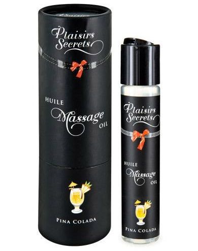 Массажное масло с ароматом пина колады Huile de Massage Gourmande Pina Colada - 59 мл. - Plaisir Secret - купить с доставкой в Петропавловске-Камчатском