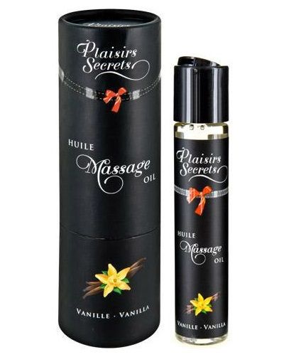 Массажное масло с ароматом ванили Huile de Massage Gourmande Vanille - 59 мл. - Plaisir Secret - купить с доставкой в Петропавловске-Камчатском