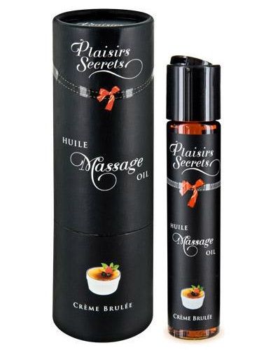 Массажное масло с ароматом крем брюле Huile de Massage Gourmande Creme Brulée - 59 мл. - Plaisir Secret - купить с доставкой в Петропавловске-Камчатском