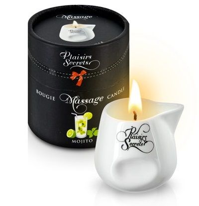 Массажная свеча с ароматом мохито Bougie de Massage Mojito - 80 мл. - Plaisir Secret - купить с доставкой в Петропавловске-Камчатском