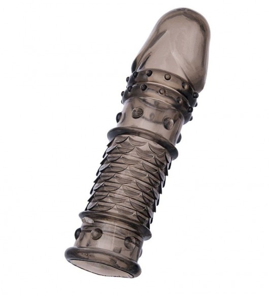 Дымчатая закрытая насадка ToyFa XLover с чешуйками и пупырышками - 13,5 см. - ToyFa - в Петропавловске-Камчатском купить с доставкой