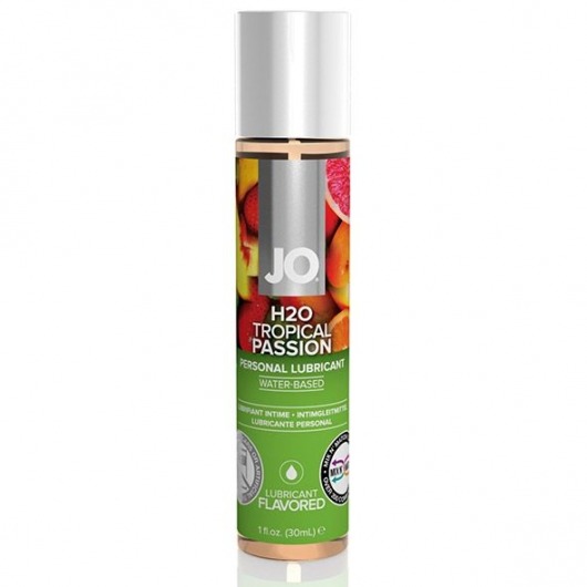 Смазка с ароматом тропических фруктов JO Flavored Tropical Passion - 30 мл. - System JO - купить с доставкой в Петропавловске-Камчатском