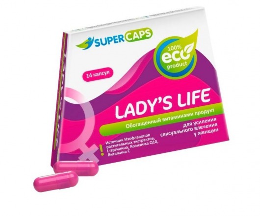 Возбуждающие капсулы Ladys Life - 14 капсул (0,35 гр.) - SuperCaps - купить с доставкой в Петропавловске-Камчатском