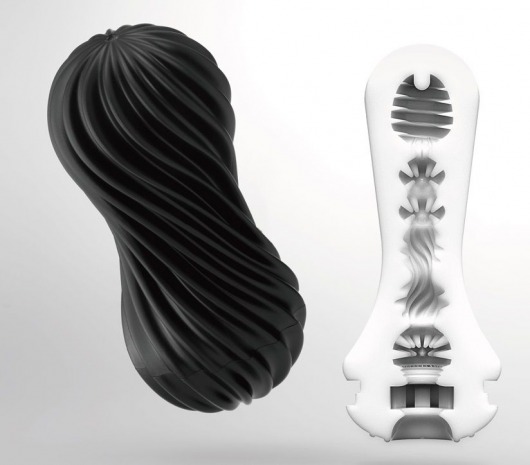 Мастурбатор FLEX Rocky Black с плотным рельефом - Tenga - в Петропавловске-Камчатском купить с доставкой
