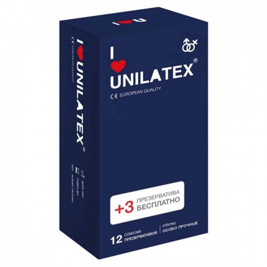 Ультрапрочные презервативы Unilatex Extra Strong - 12 шт. + 3 шт. в подарок - Unilatex - купить с доставкой в Петропавловске-Камчатском