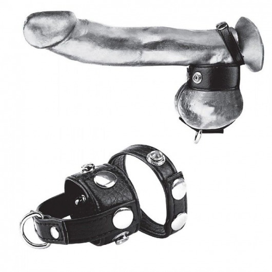 Утяжка для мошонки и пениса Cock Ring With 1  Ball Stretcher And Optional Weight Ring - BlueLine - купить с доставкой в Петропавловске-Камчатском