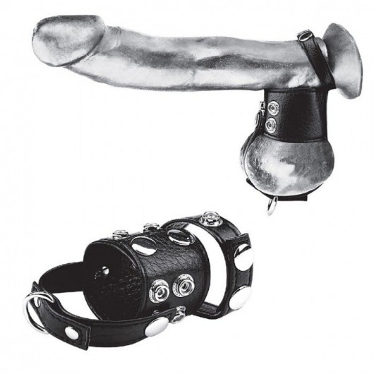 Утяжка на пенис и мошонку Cock Ring With 1.5  Ball Stretcher And Optional Weight Ring - BlueLine - купить с доставкой в Петропавловске-Камчатском