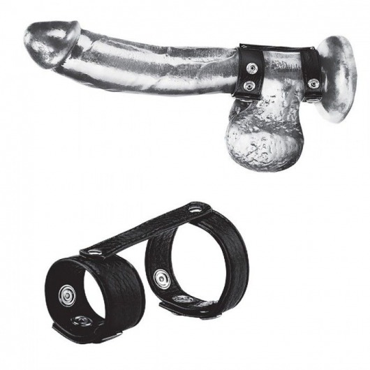 Утяжка на пенис с клёпками Duo Snap Cock And Ball Ring - BlueLine - купить с доставкой в Петропавловске-Камчатском