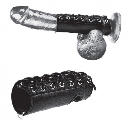 Сбруя на член на шнуровке 5  Cock Sheath - BlueLine - купить с доставкой в Петропавловске-Камчатском
