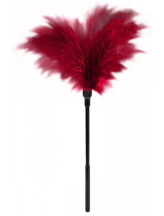 Пластиковая метелочка с красными пёрышками Small Feather Tickler - 32 см. - Blush Novelties - купить с доставкой в Петропавловске-Камчатском