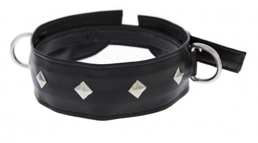 Полиуретановый ошейник с пуклями и D-кольцами Collar with Studs - Blush Novelties - купить с доставкой в Петропавловске-Камчатском