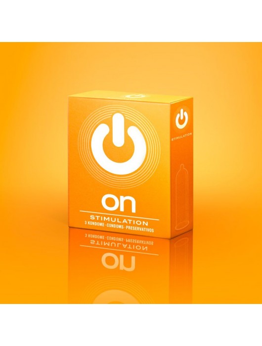 Презервативы ON) Stimulation с точками - 3 шт. - ON) - купить с доставкой в Петропавловске-Камчатском
