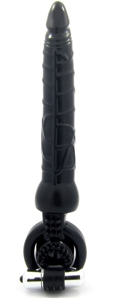 Черная вибронасадка с анальным стимулятором - ToyFa - в Петропавловске-Камчатском купить с доставкой