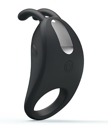 Чёрное эрекционное кольцо с вибрацией Rabbit Vibrator - Baile - в Петропавловске-Камчатском купить с доставкой