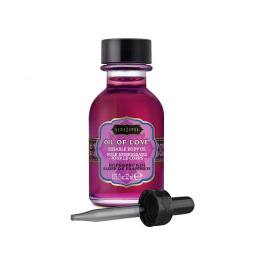 Масло для ласк с ароматом малины Oil of Love Raspberry Kiss - 22 мл. - Kama Sutra - купить с доставкой в Петропавловске-Камчатском