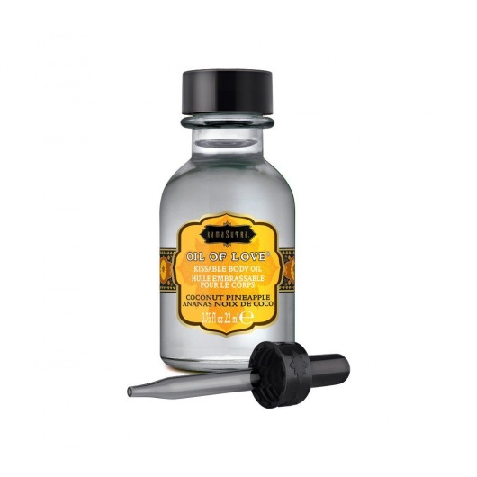 Масло для ласк с ароматом кокоса и ананаса Oil of Love Coconut Pineapple - 22 мл. - Kama Sutra - купить с доставкой в Петропавловске-Камчатском