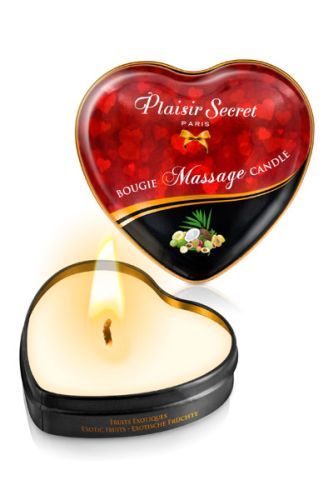 Массажная свеча с ароматом экзотических фруктов Bougie Massage Candle - 35 мл. - Plaisir Secret - купить с доставкой в Петропавловске-Камчатском