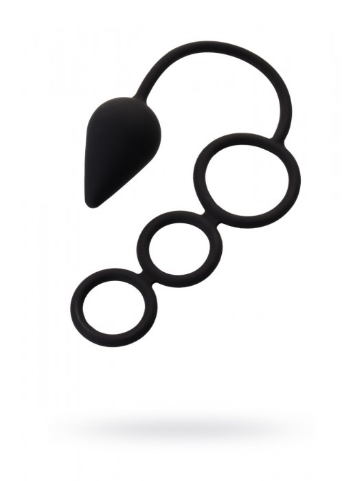 Тройное эрекционное кольцо с анальным хвостом Drop M-size - Erotist Adult Toys - в Петропавловске-Камчатском купить с доставкой