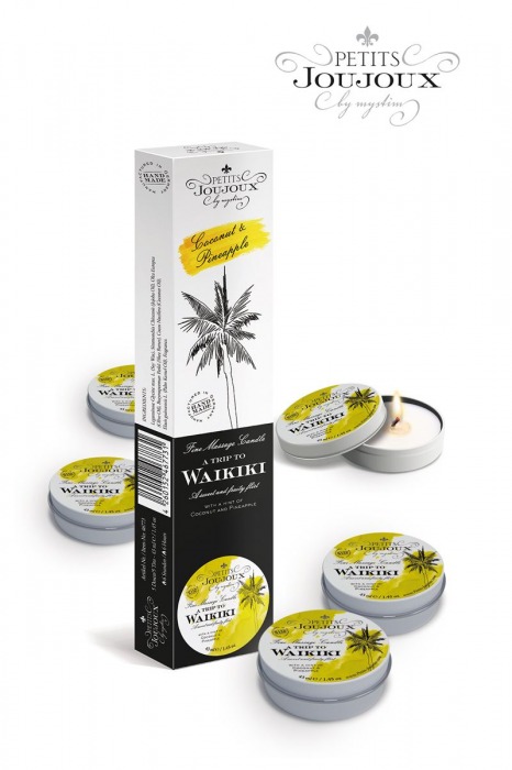 Набор из 5 свечей Petits Joujoux Waikiki Beach с ароматом кокоса и ананаса - MyStim - купить с доставкой в Петропавловске-Камчатском