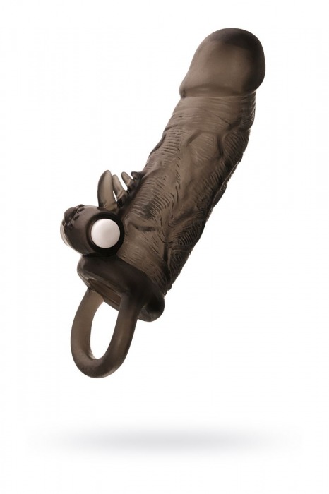 Чёрная насадка на пенис Toyfa XLover с вибрацией - ToyFa - в Петропавловске-Камчатском купить с доставкой