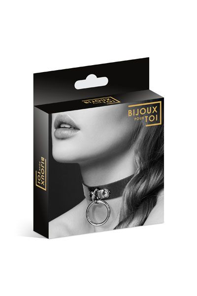 Узенький ошейник из полиуретана с кольцом - Bijoux Pour Toi - купить с доставкой в Петропавловске-Камчатском