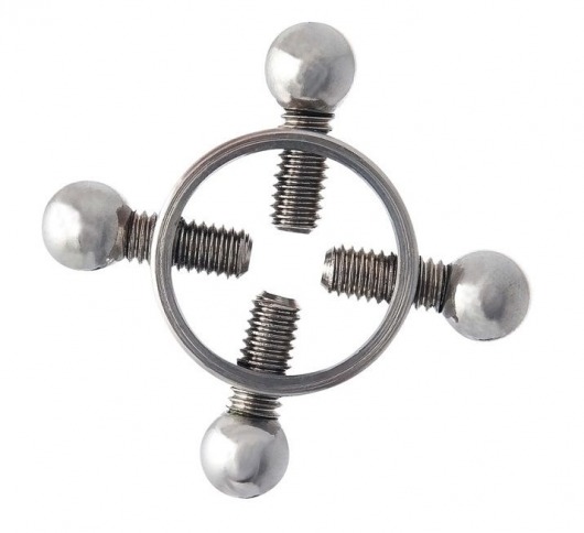 Серебристые зажимы для сосков на винтах - ToyFa - купить с доставкой в Петропавловске-Камчатском