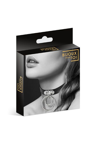 Черный чокер с двумя кольцами - Bijoux Pour Toi - купить с доставкой в Петропавловске-Камчатском