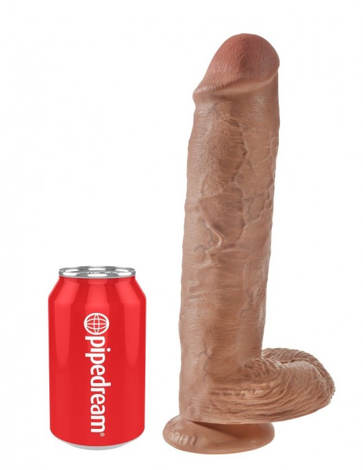 Фалоимитатор-мулат на присоске 11  Cock with Balls - 28 см. - Pipedream