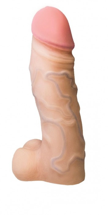 Реалистичная насадка с мошонкой REAL Standard - 15,5 см. - LOVETOY (А-Полимер) - купить с доставкой в Петропавловске-Камчатском