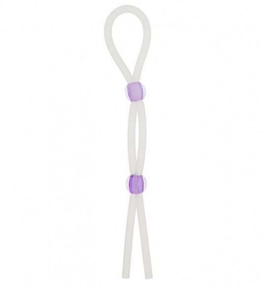 Прозрачное эрекционное кольцо-лассо SILICONE LASSO COCK RING DUAL BEADS - NMC - в Петропавловске-Камчатском купить с доставкой
