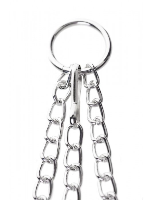 Черно-серебристые зажимы для сосков с кольцом для пениса TOYFA Metal - ToyFa - купить с доставкой в Петропавловске-Камчатском