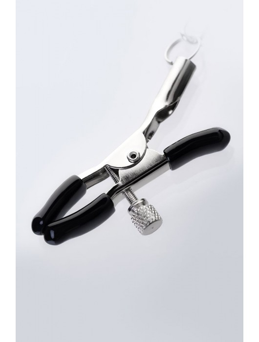 Серебристо-чёрные зажимы для сосков с кольцом для пениса TOYFA Metal - ToyFa - купить с доставкой в Петропавловске-Камчатском