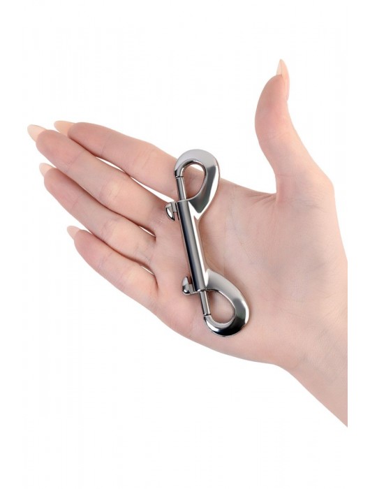 Серебристый двухсторонний карабин TOYFA Metal - ToyFa - купить с доставкой в Петропавловске-Камчатском