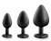 Набор черных анальных пробок с красным кристаллом-сердечком Bling Plugs Training Kit - Blush Novelties - купить с доставкой в Петропавловске-Камчатском